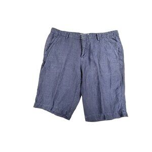 Europann Saint-Tropez Linen Shorts Mens 37 Blue Relax Resort Wear Beach Travel